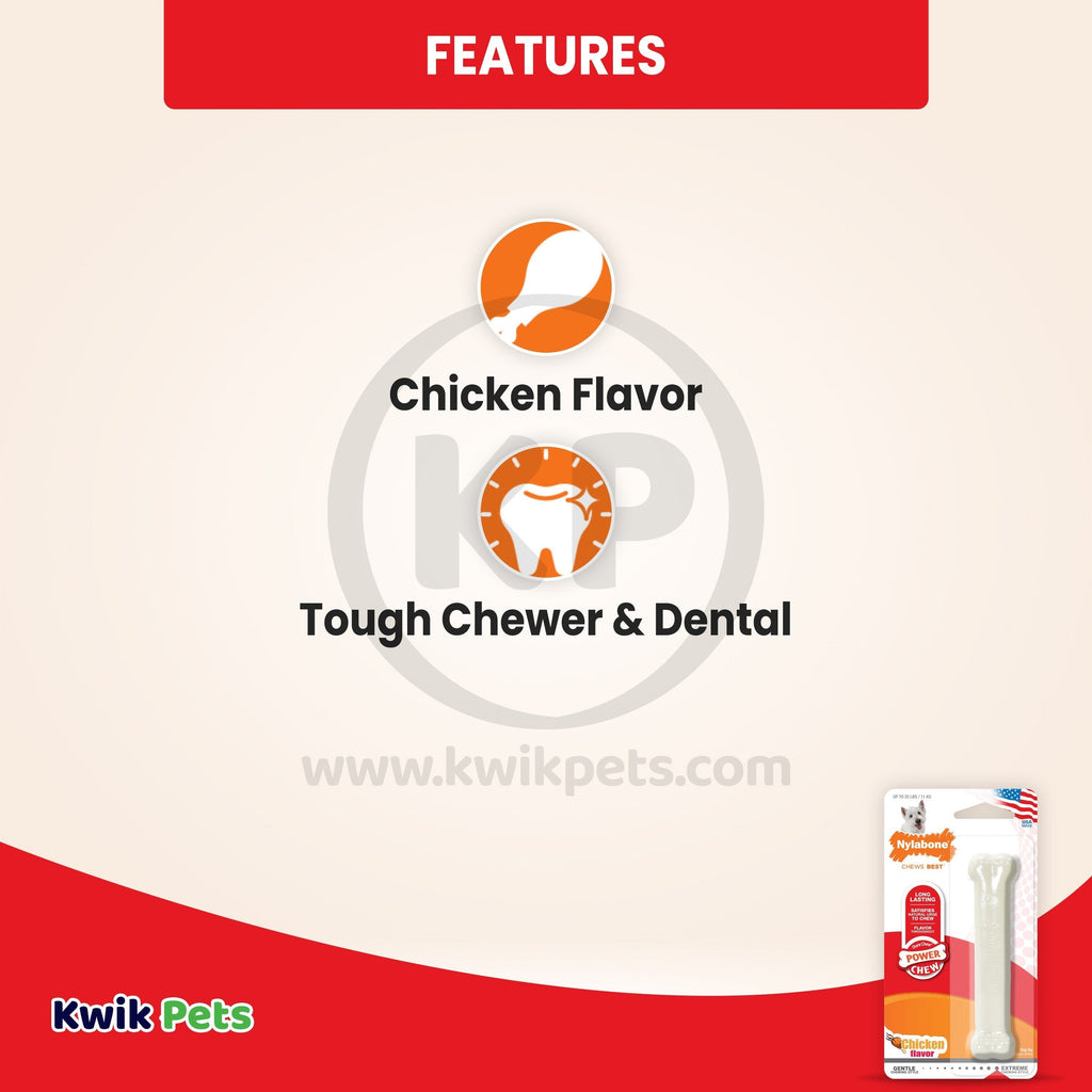 Nylabone Power Chew Dog Toy Chicken Small/Regular - Up To 25 Ibs