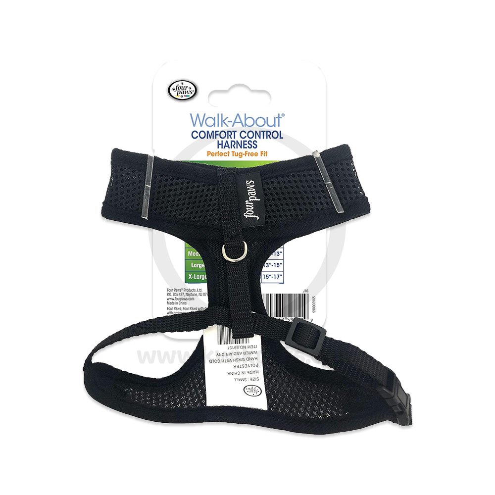 Four Paws Comfort Control Dog Harness Black Small