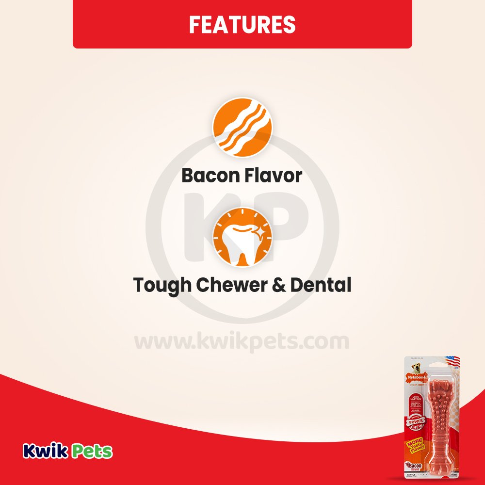 Nylabone Power Chew Dog Toy Bacon XL/Souper - 50+ lbs
