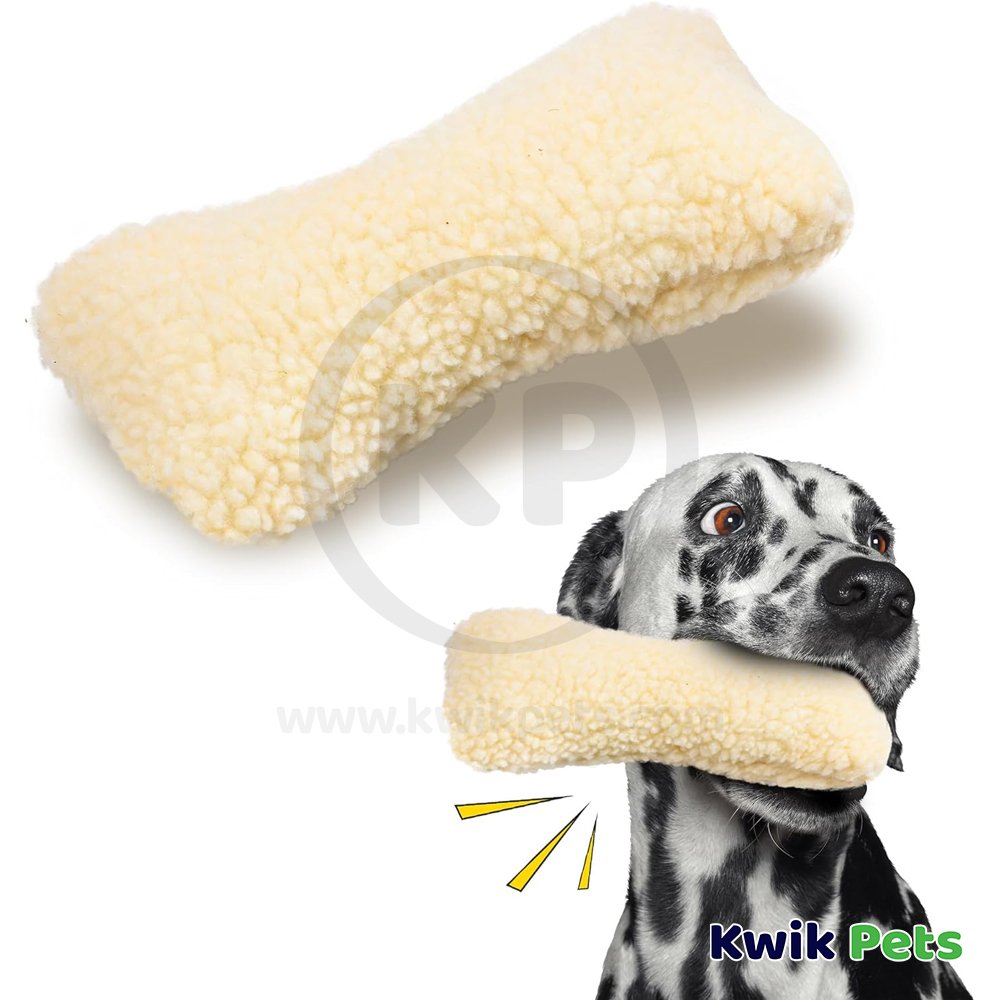 Boss Pet Digger's White Fleece Plush Bone Dog Toy Large