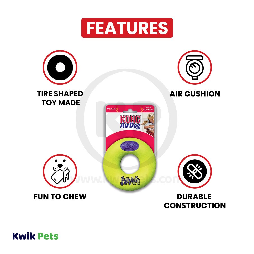 KONG Air Dog Squeaker Donut Dog Toy Medium