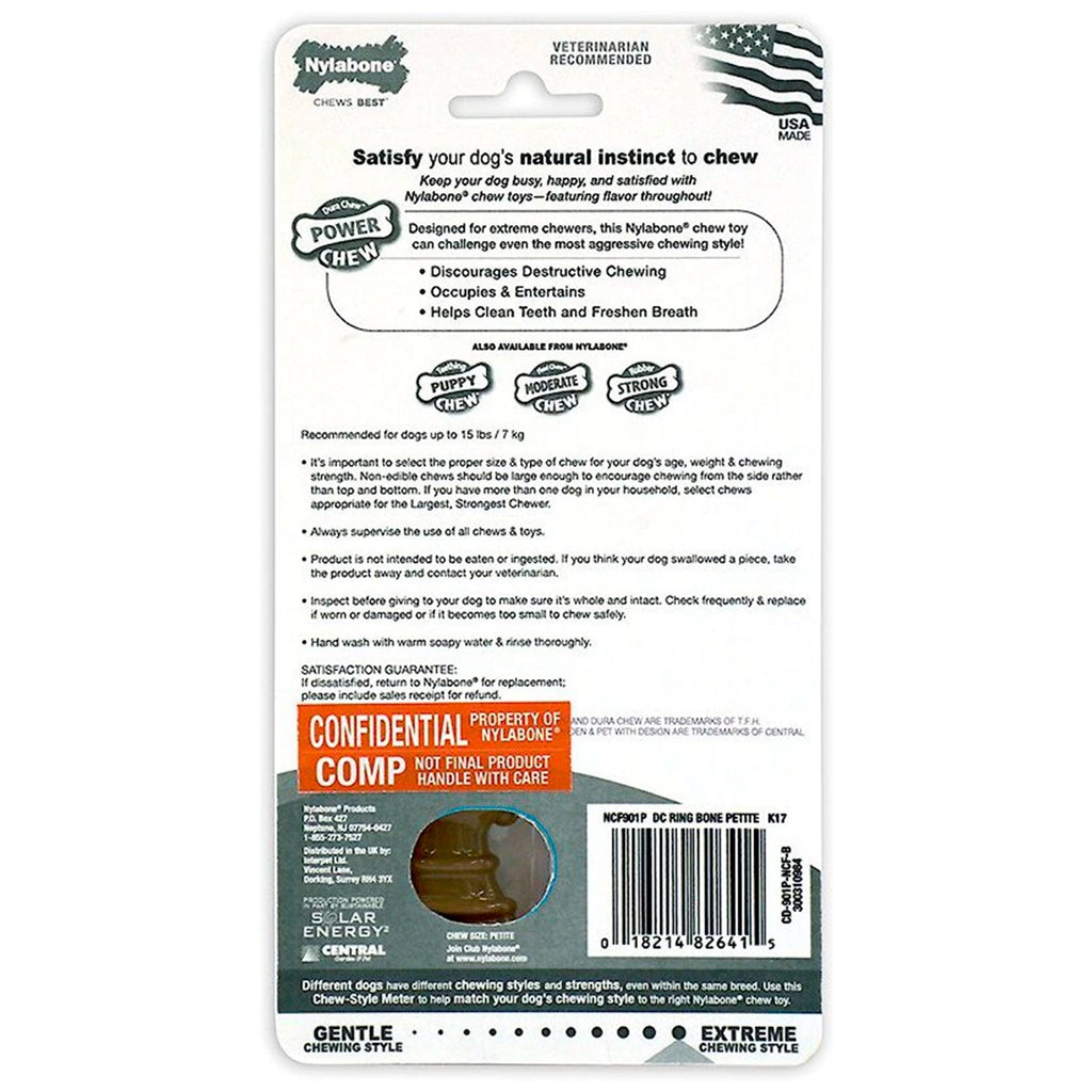 Nylabone Power Chew Ring Bone Dog Toy Medley Flavor XS/Petite - Up To 15 lbs