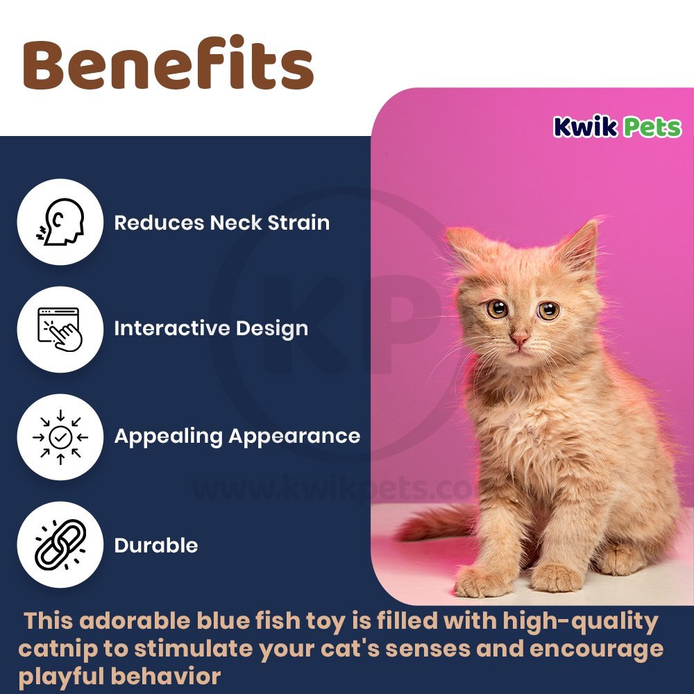 OurPets 100% Catnip Filled Fish 'Annette' Cat Toy Blue