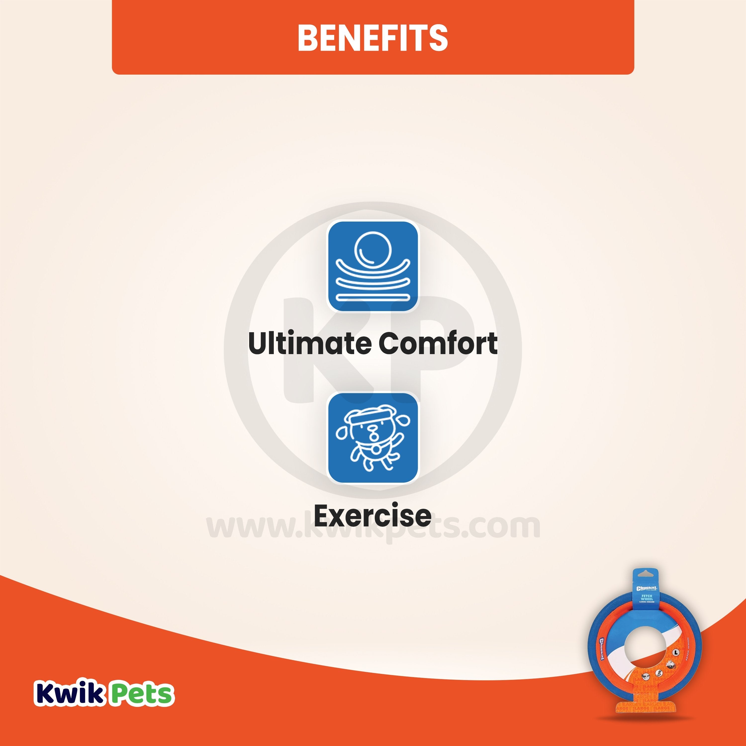 Chuckit! Fetch Wheel Dog Toy Blue/Orange Large