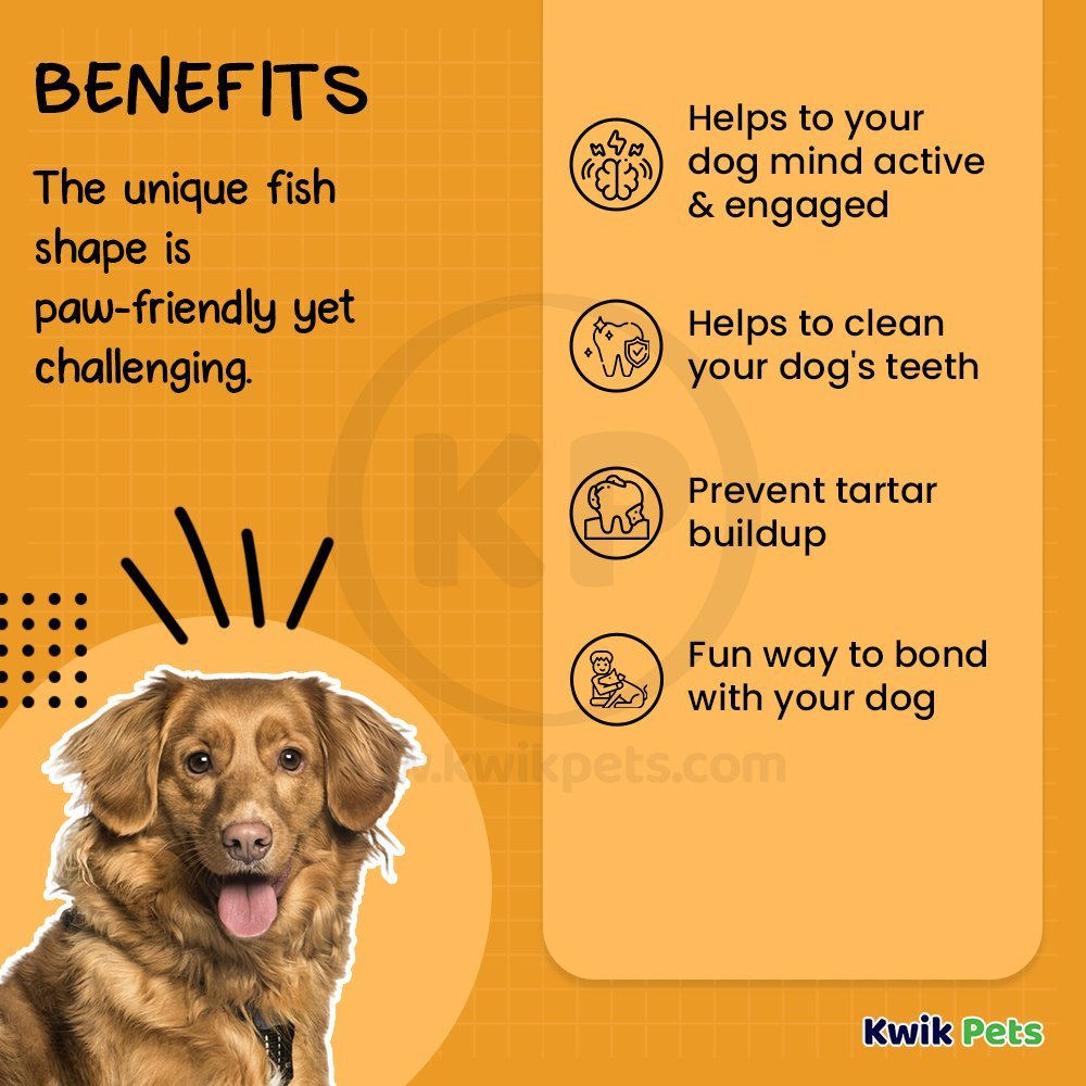 Benebone Jack Salmon Fishbone Dog Chew Toy Medium