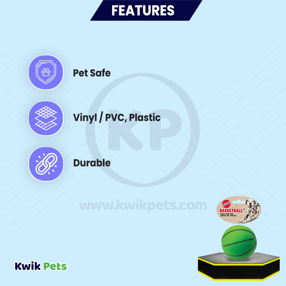 Spot Basketball Dog Toy Assorted 3-in