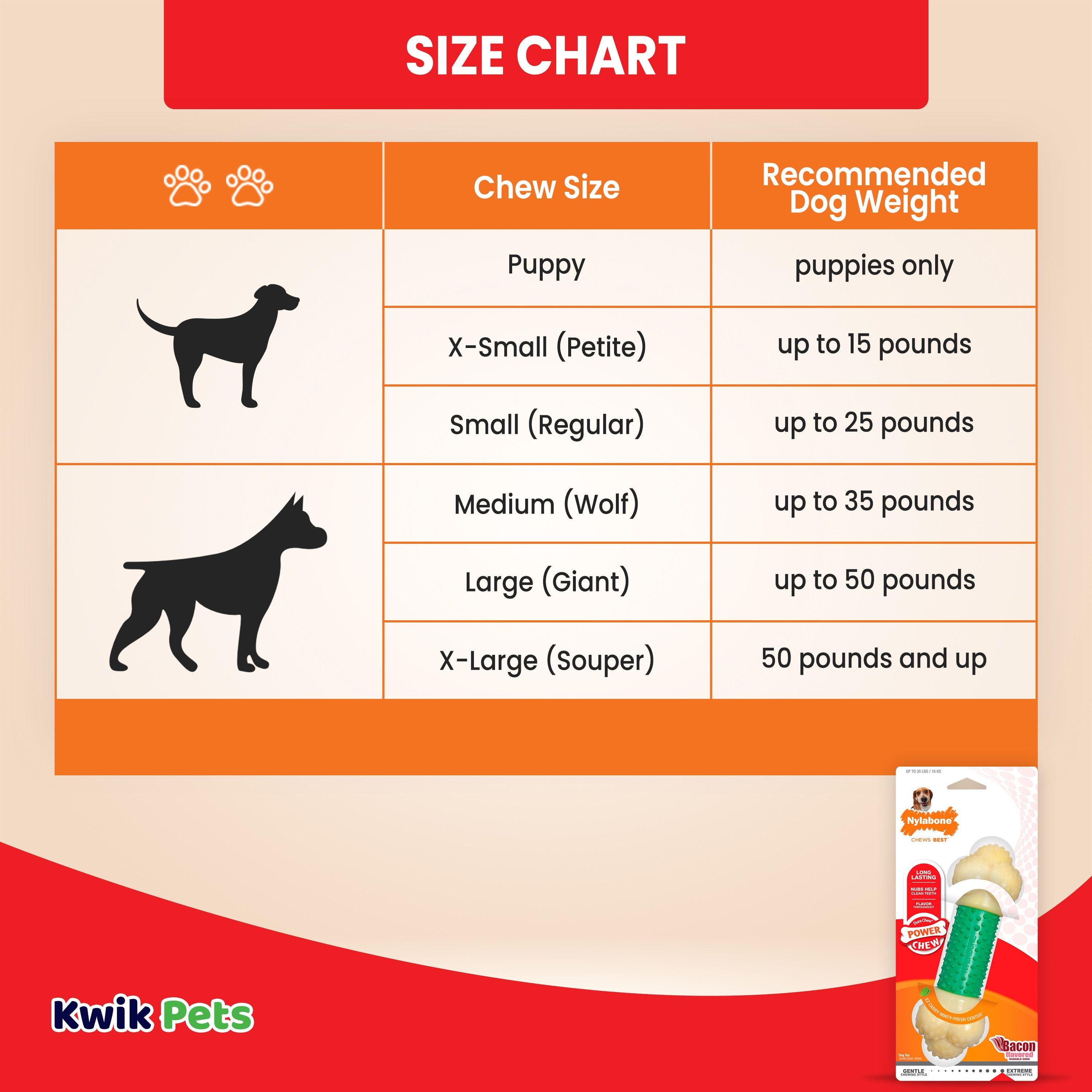 Nylabone Power Chew Double Action Durable Dog Toy Bacon XL/Souper - 50+ Lbs