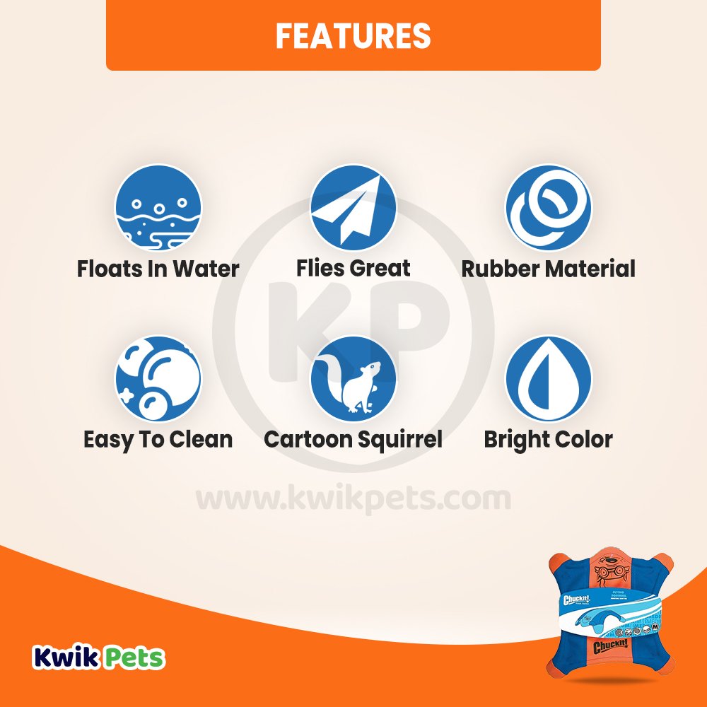 Chuckit! Flying Squirrel Dog Toy Assorted Medium 2 Pack