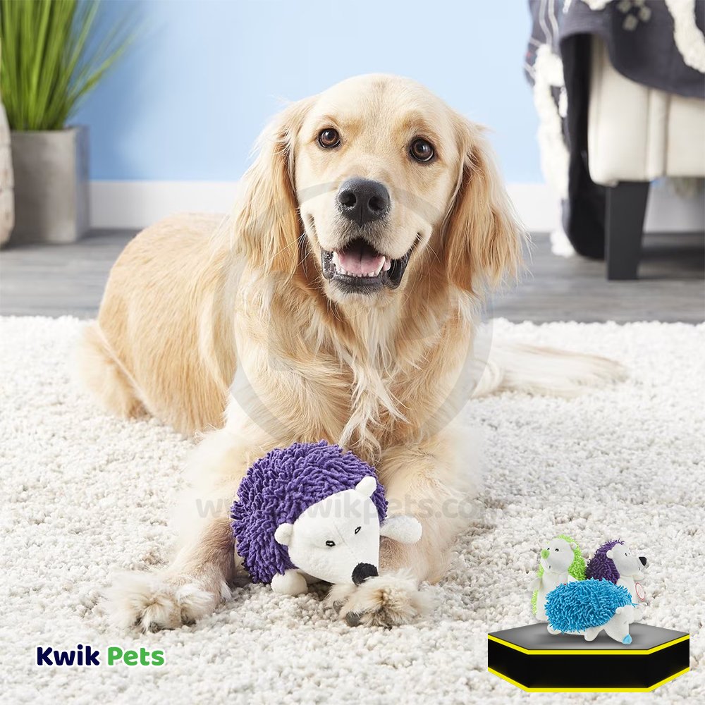 Spot Giggler Plush Dog Toy Hedgehog Assorted 6.5-in