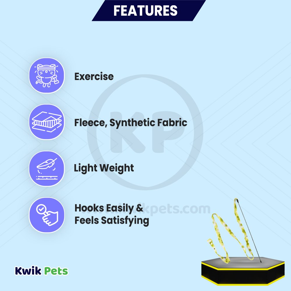 Ethical Pet Cat Prancer Fleece Frenzy Wand Cat Toy Assorted One Size