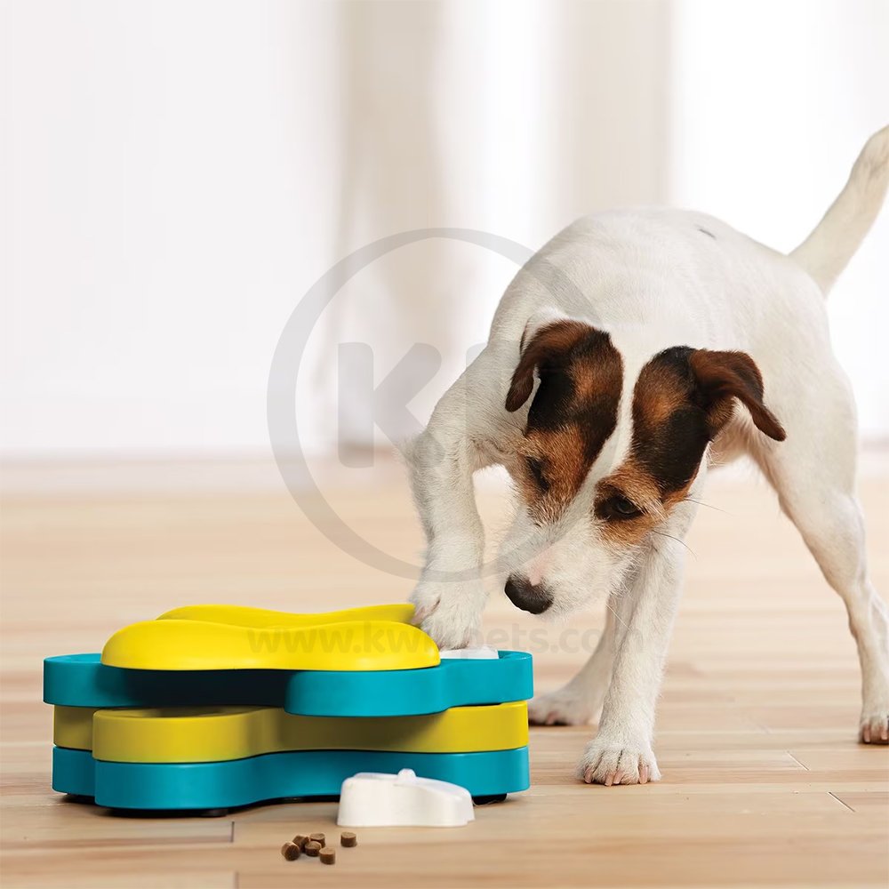 Nina Ottosson Tornado Interactive Dog Toy Blue & Yellow Large 11-in