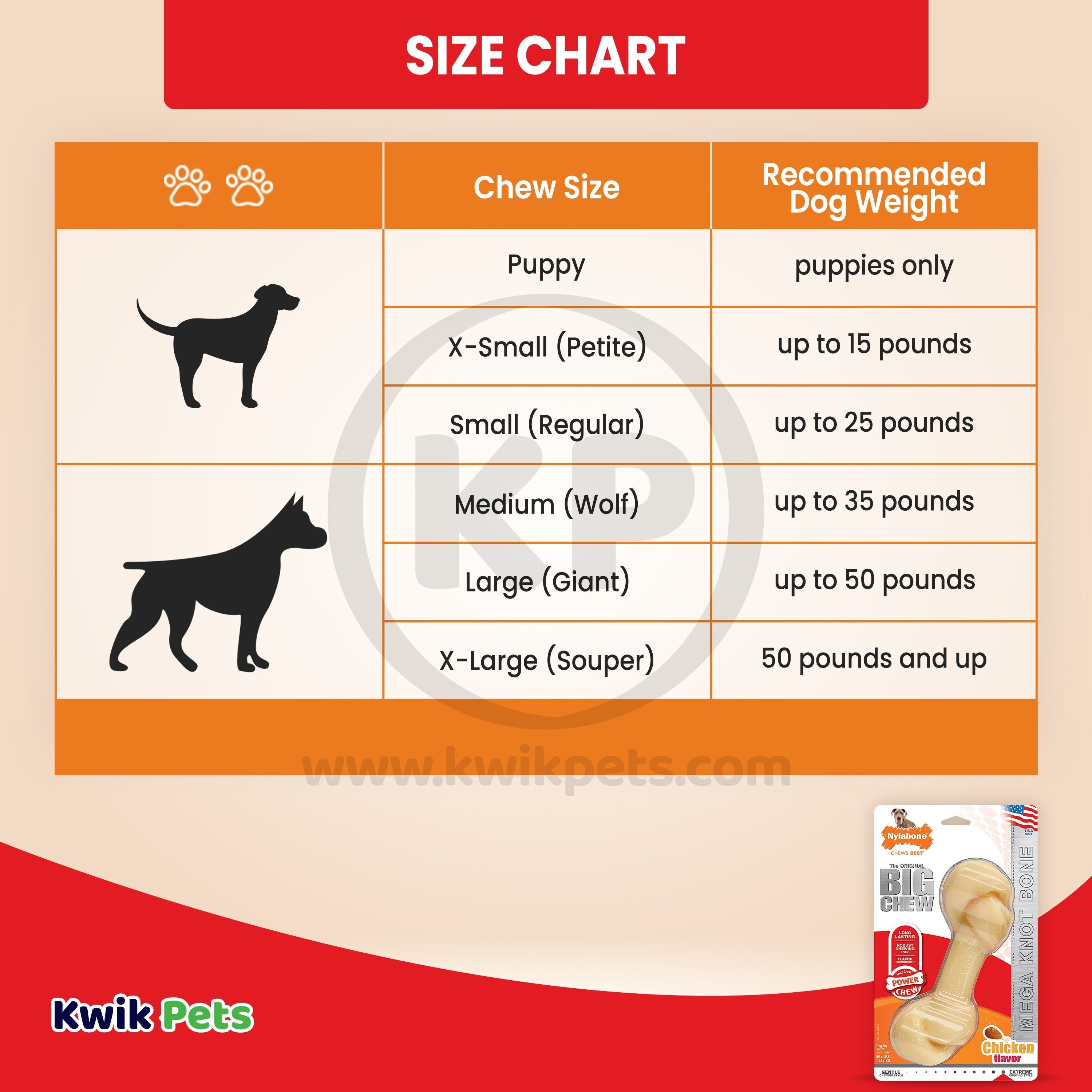 Nylabone Power Chew Big Knot Bone Dog Toy Chicken XXL/Monster - 50++ lbs