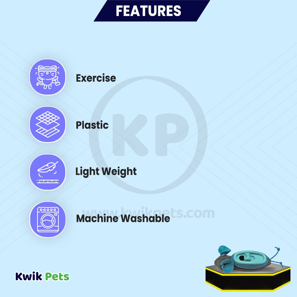 Doc & Phoebe's The Hunting Snacker Interactive Cat Feeder Toy Black & Blue 3.5-in