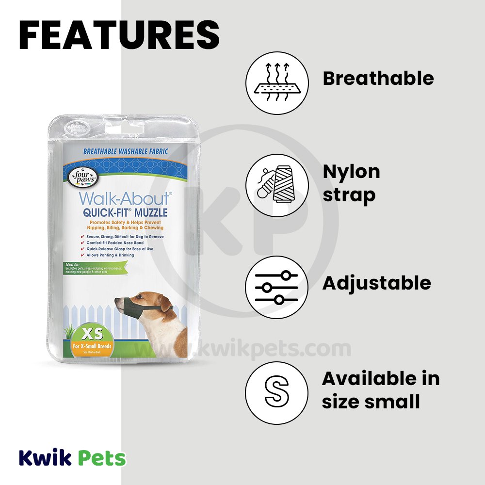 Four Paws Walk-About Quick-Fit Dog Muzzle Small