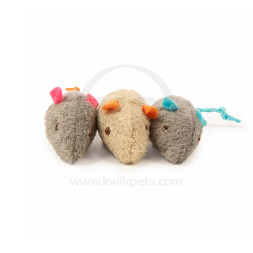 SmartyKat Skitter Critters Mice Catnip Toy Grey & Tan 3 Count