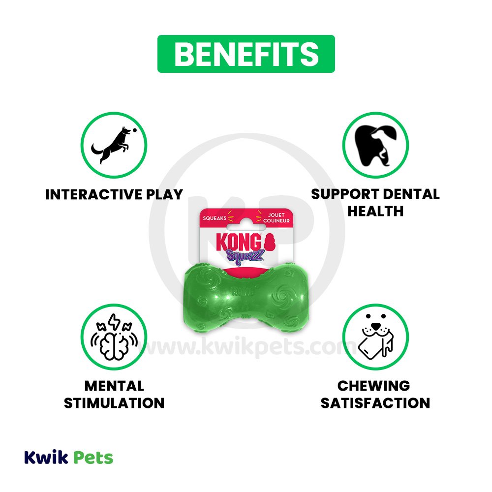 KONG Squeezz Dumbbell Dog Toy Assorted Small