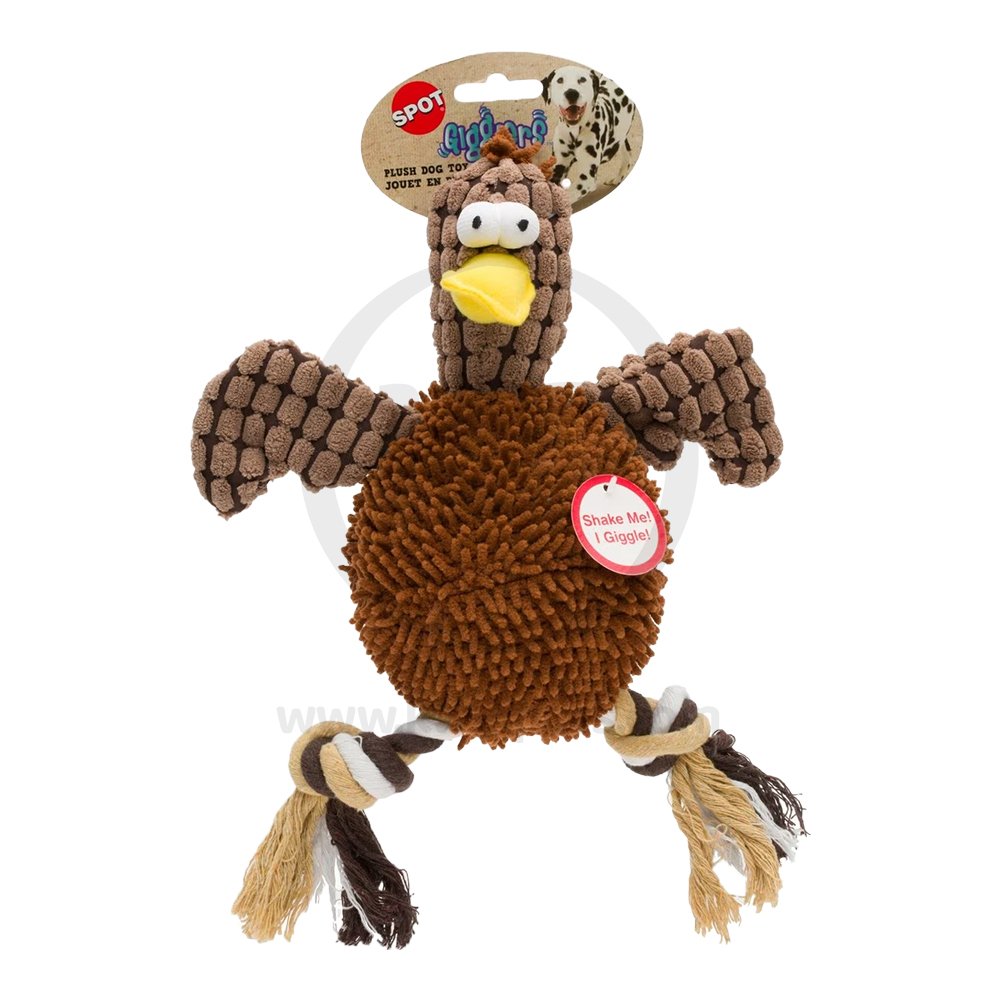 Spot Giggler Plush Dog Toy Chicken Assorted 12-in