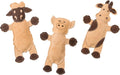 Spot Dura-Fused Leather Barnyard Dog Toy Assorted Brown & Tan 11-in