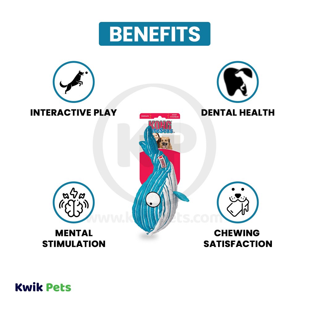 KONG CuteSeas Whale Dog Toy Medium