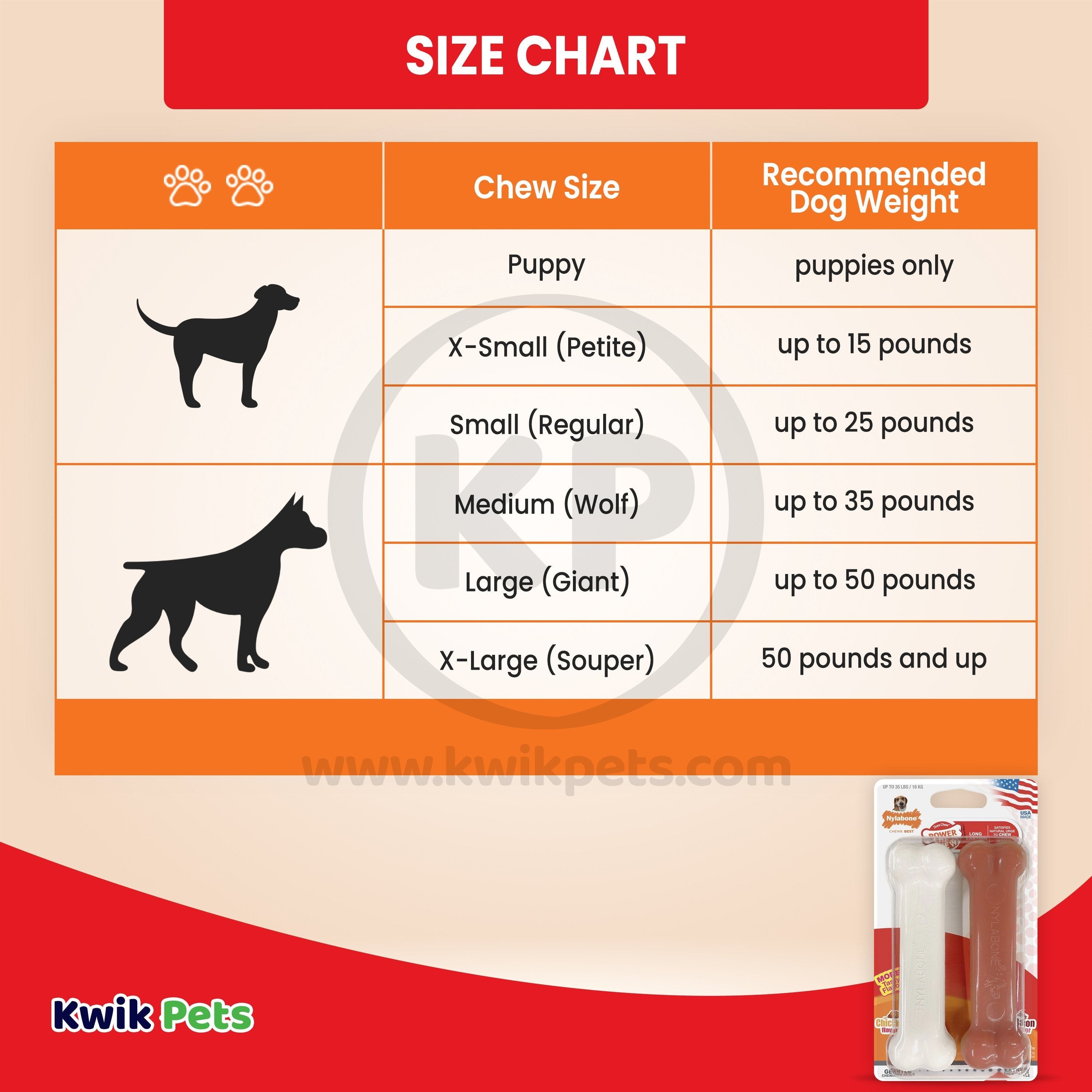 Nylabone Classic Power Chew Bacon & Chicken Flavor Durable Dog Toy Medium/Wolf - Up To 35 lbs 2 Count