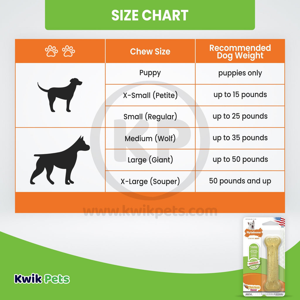 Nylabone Moderate Chew Dog Toy Chicken Small/Regular - Up To 25 lbs