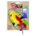 Spot A-Door-Able Bouncing Plush Bird with Feather Tail Cat Toy Multicolor 4.5-in