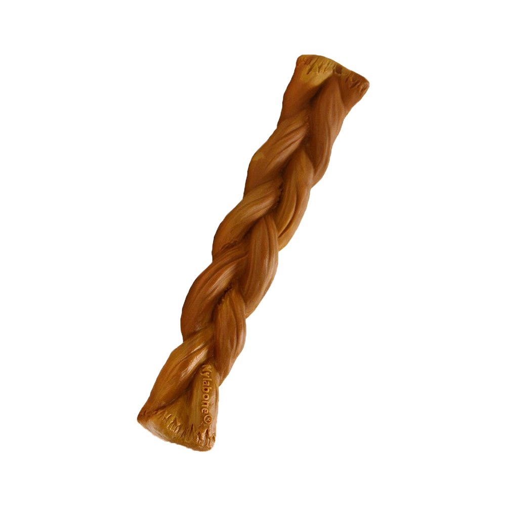 Nylabone Power Chew Braided Bully Stick Alternative Dog Toy Beef Large/Giant - Up To 50 lbs