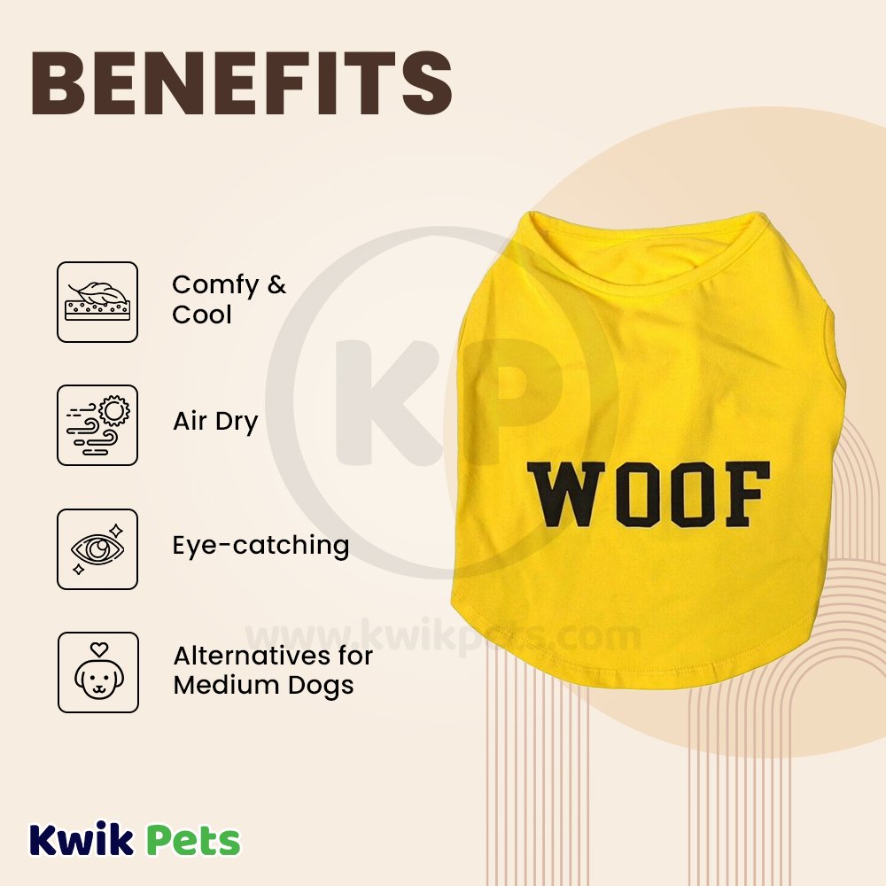 Fashion Pet Cosmo Woof Tee Yellow Medium