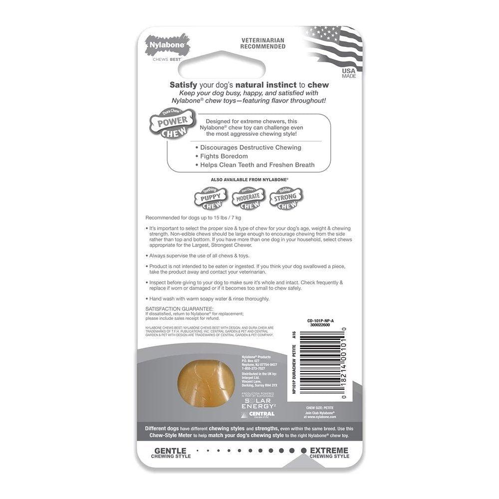 Nylabone Power Chew Dog Toy Original XS/Petite - Up To 15 lbs