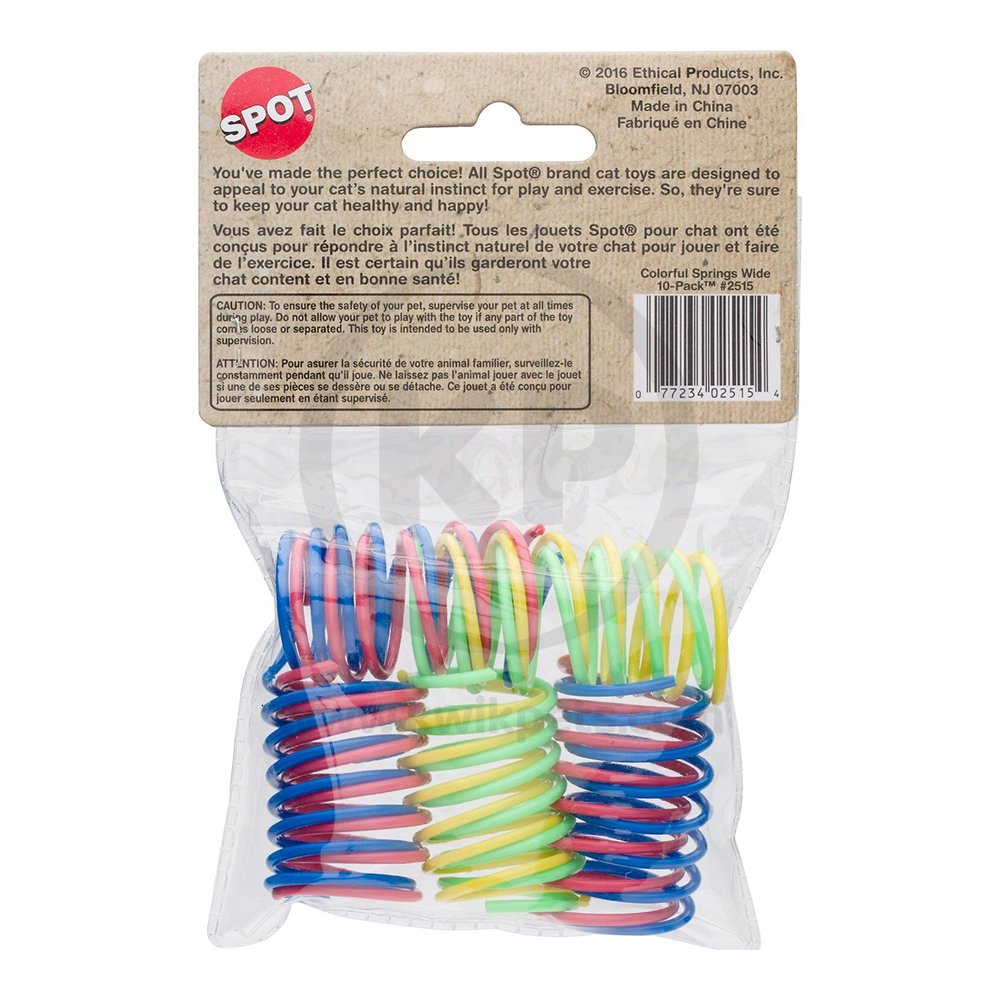 Spot Wide Colorful Springs Cat Toy Assorted 10 Count 2-in