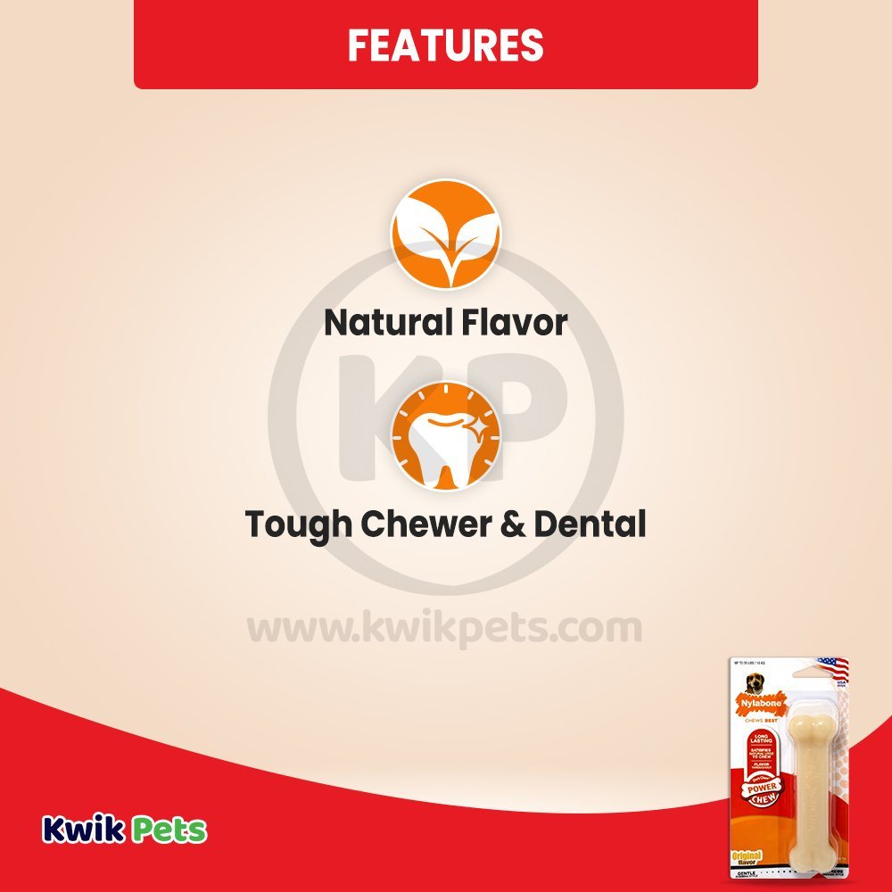 Nylabone Power Chew Dog Toy Original Medium/Wolf - Up To 35 lbs