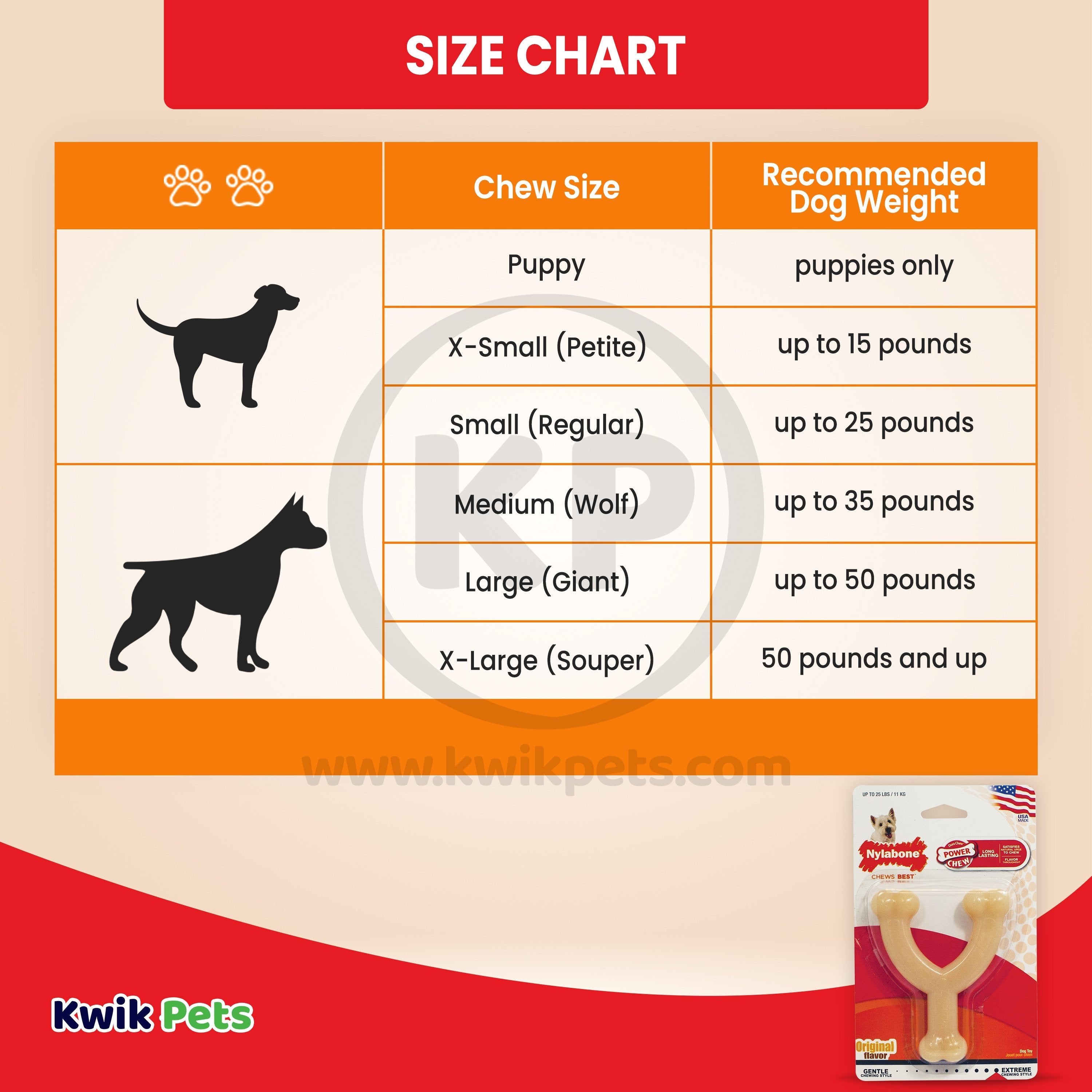 Nylabone Power Chew Original Wishbone Adult Dog Toy Small/Regular - Up To 25 lbs