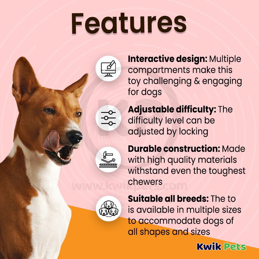 Nina Ottosson Smart Interactive Dog Toy Orange White 10.63-in