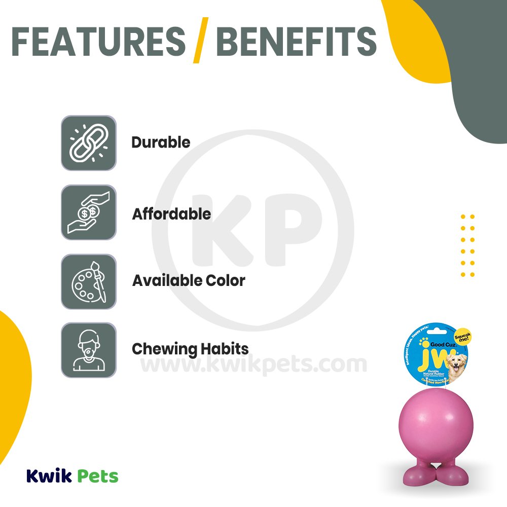 JW Pet Good Cuz Dog Toy Assorted Large