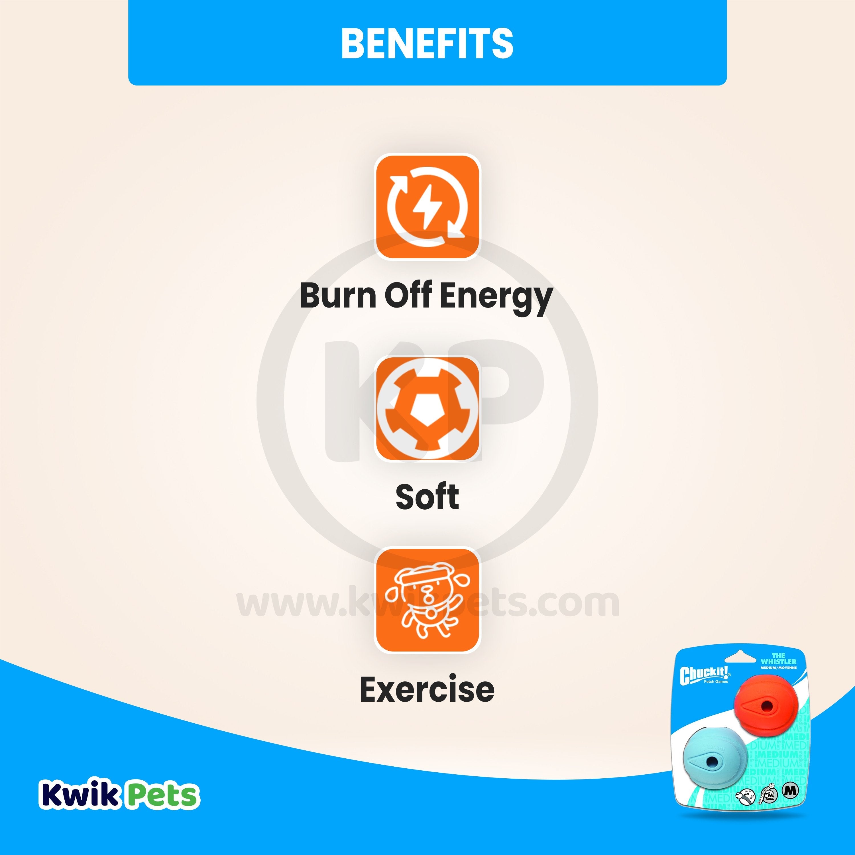 Chuckit! The Whistler Ball Dog Toy Assorted Medium 2 Count