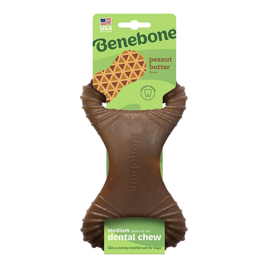 Benebone Dental Chew Dog Toy Peanut Butter Medium
