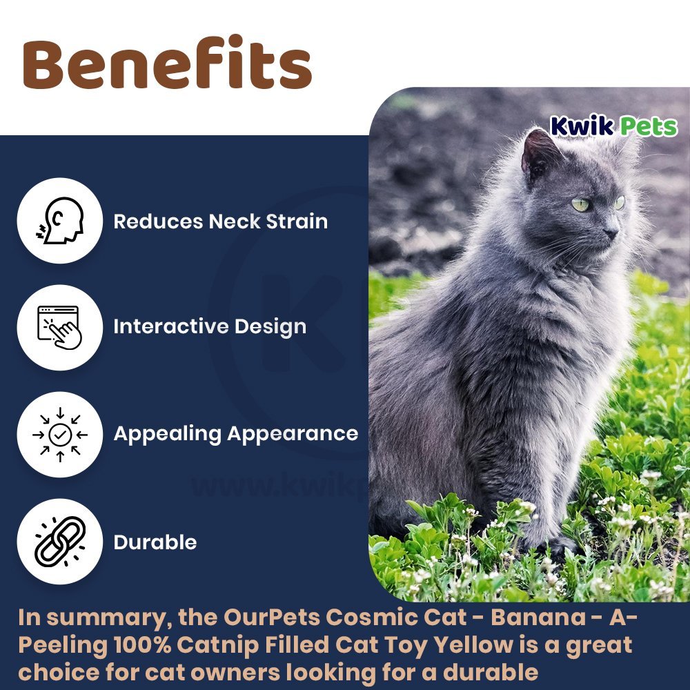 OurPets Cosmic Cat - Banana - A-peeling 100% Catnip Filled Cat Toy Yellow