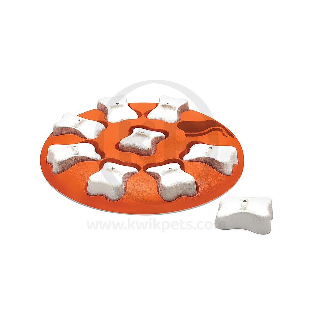 Nina Ottosson Smart Interactive Dog Toy Orange White 10.63-in