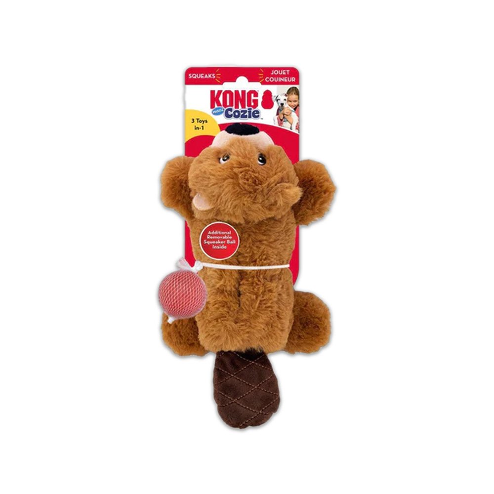 KONG Cozie Pocketz Dog Toy Beaver Small