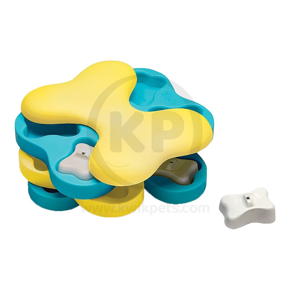 Nina Ottosson Tornado Interactive Dog Toy Blue & Yellow Large 11-in