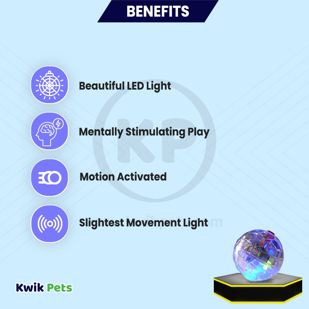 Spot LED Motion Activated Ball Cat Toy Multicolor