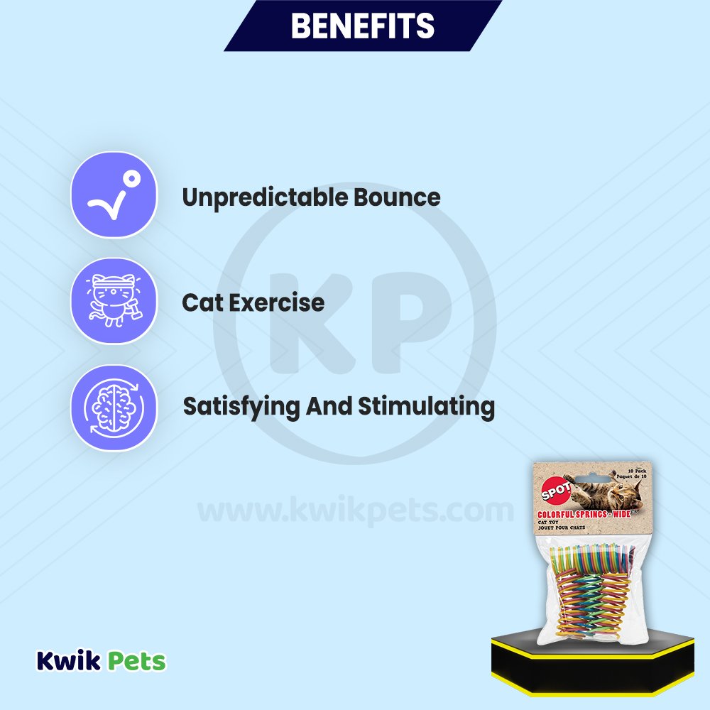 Spot Wide Colorful Springs Cat Toy Assorted 10 Count 2-in