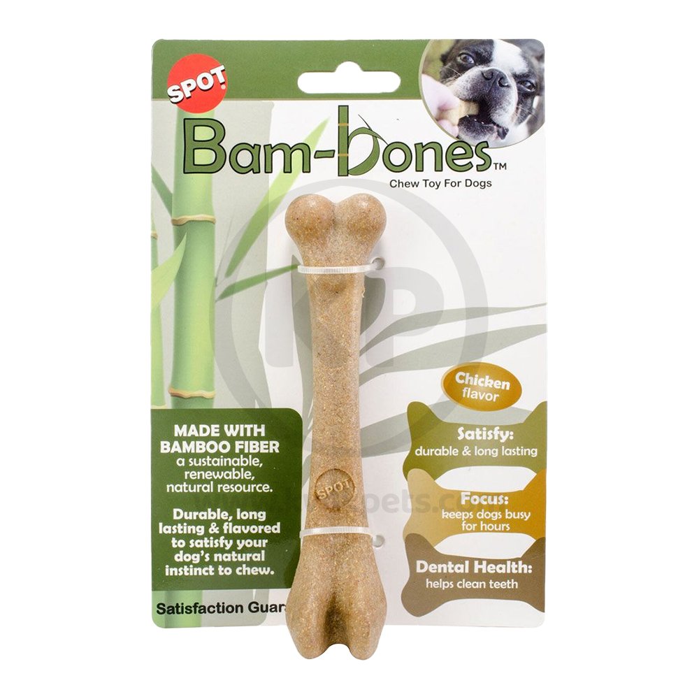 Spot Bam-Bones Chicken Bone Dog Chew Toy Large 7.25-in
