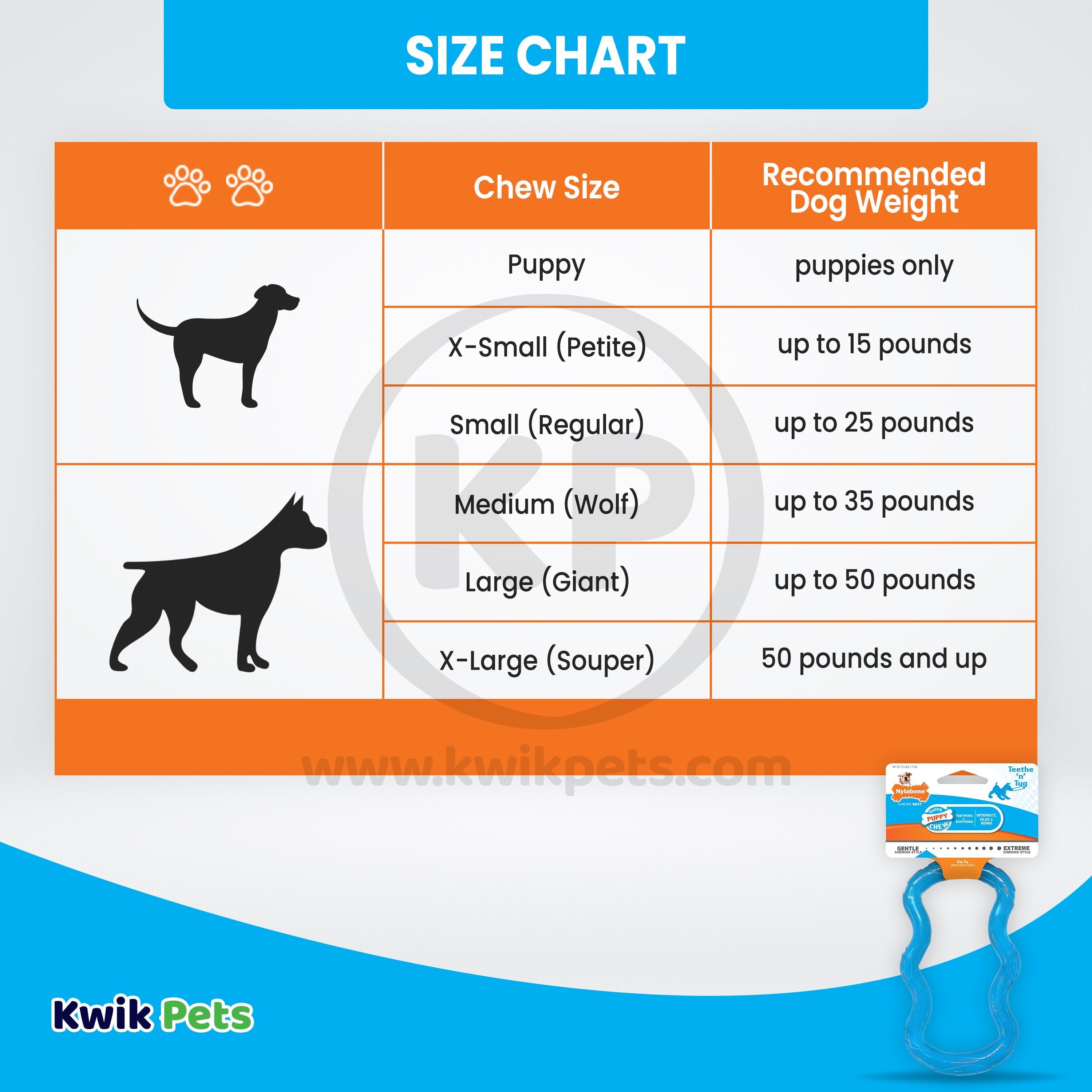 Nylabone Teethe 'n' Tug Puppy Chew Toy for Teething XS/Petite - Up To 15 lbs