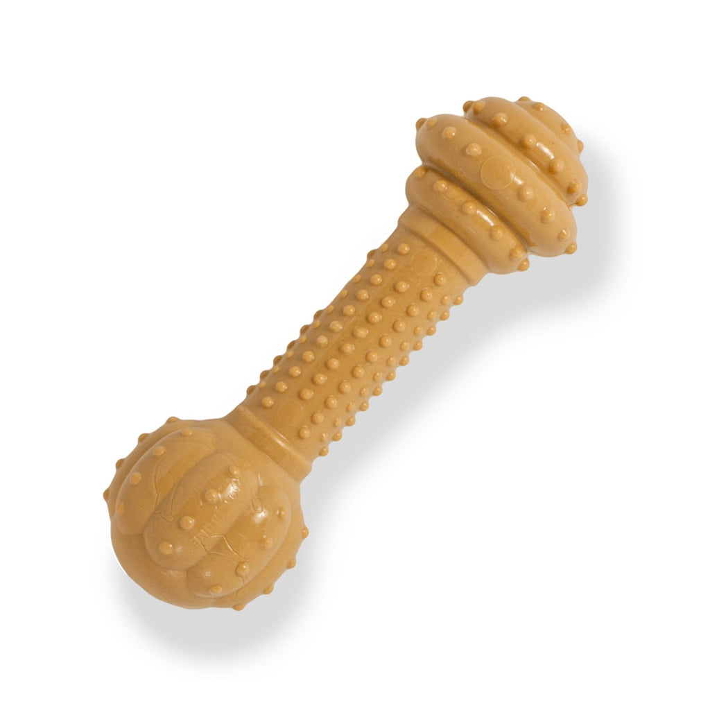 Nylabone Barbell Power Chew Durable Dog Toy Peanut Butter Large/Giant - Up To 50 lbs