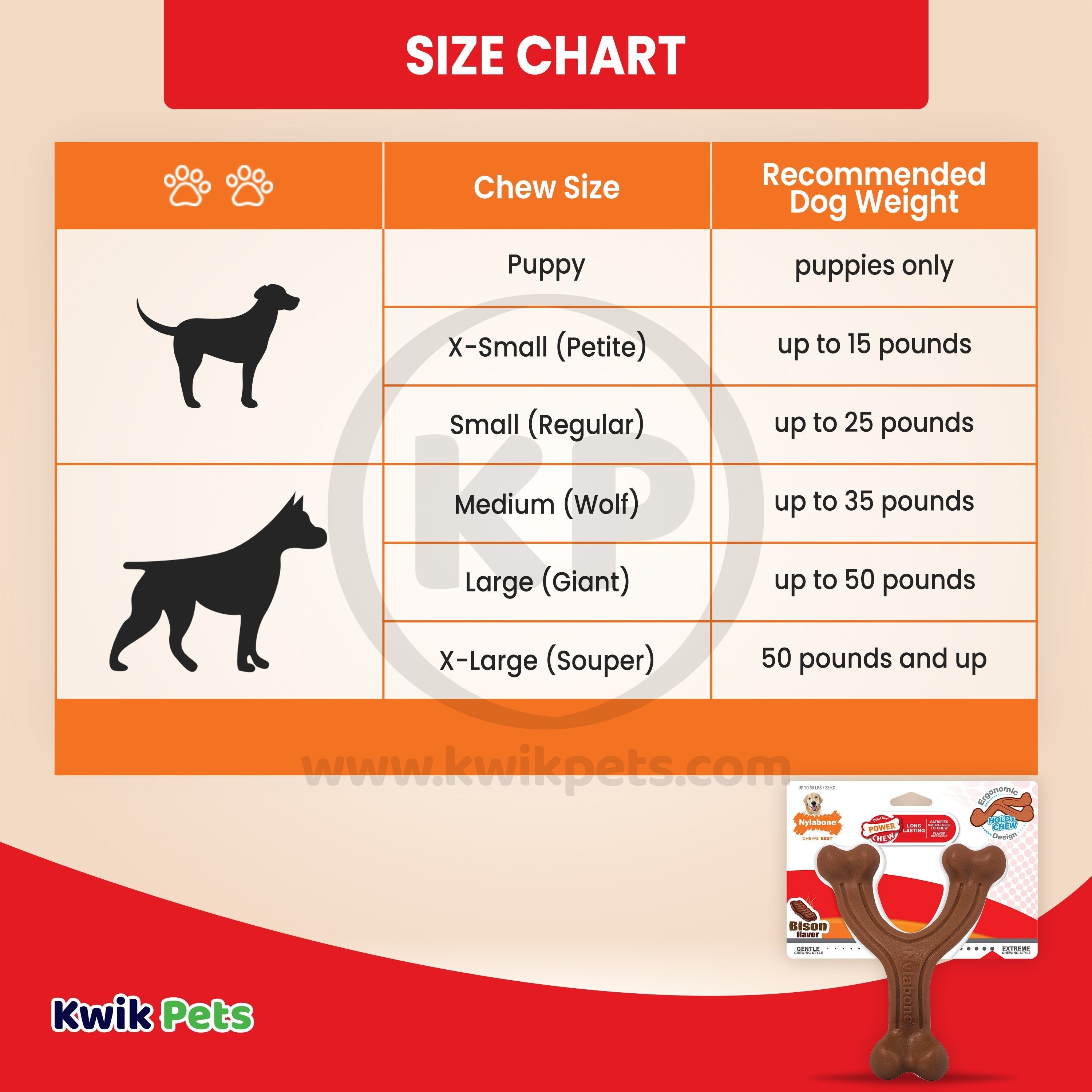 Nylabone Ergonomic Hold & Chew Wishbone Power Chew Durable Dog Toy Bison Large/Giant - Up To 50 lbs