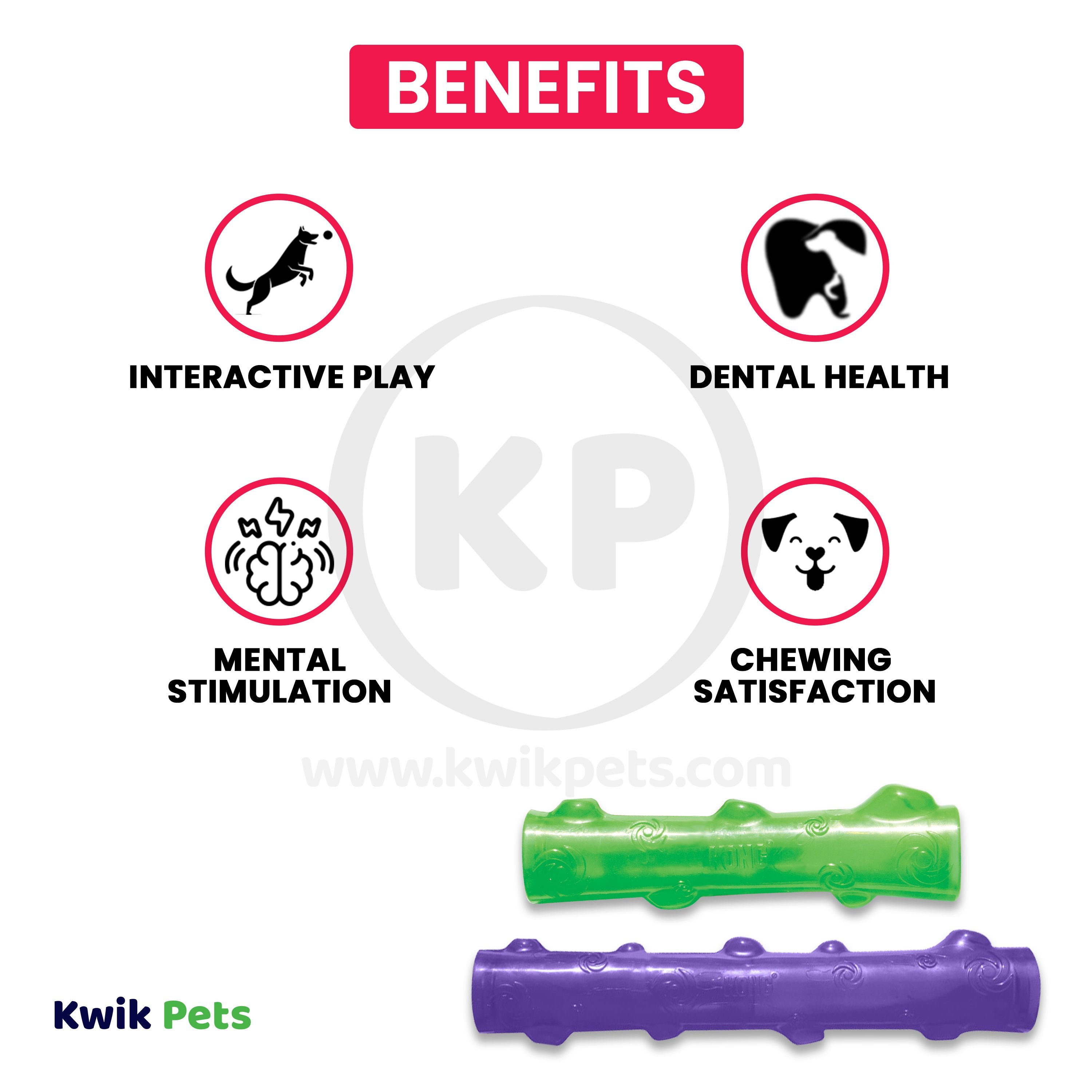 KONG Squeezz Stick Dog Toy Assorted Large