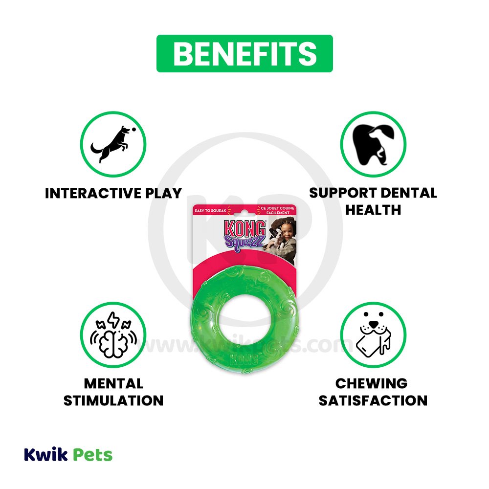 KONG Squeezz Ring Dog Toy Assorted Large
