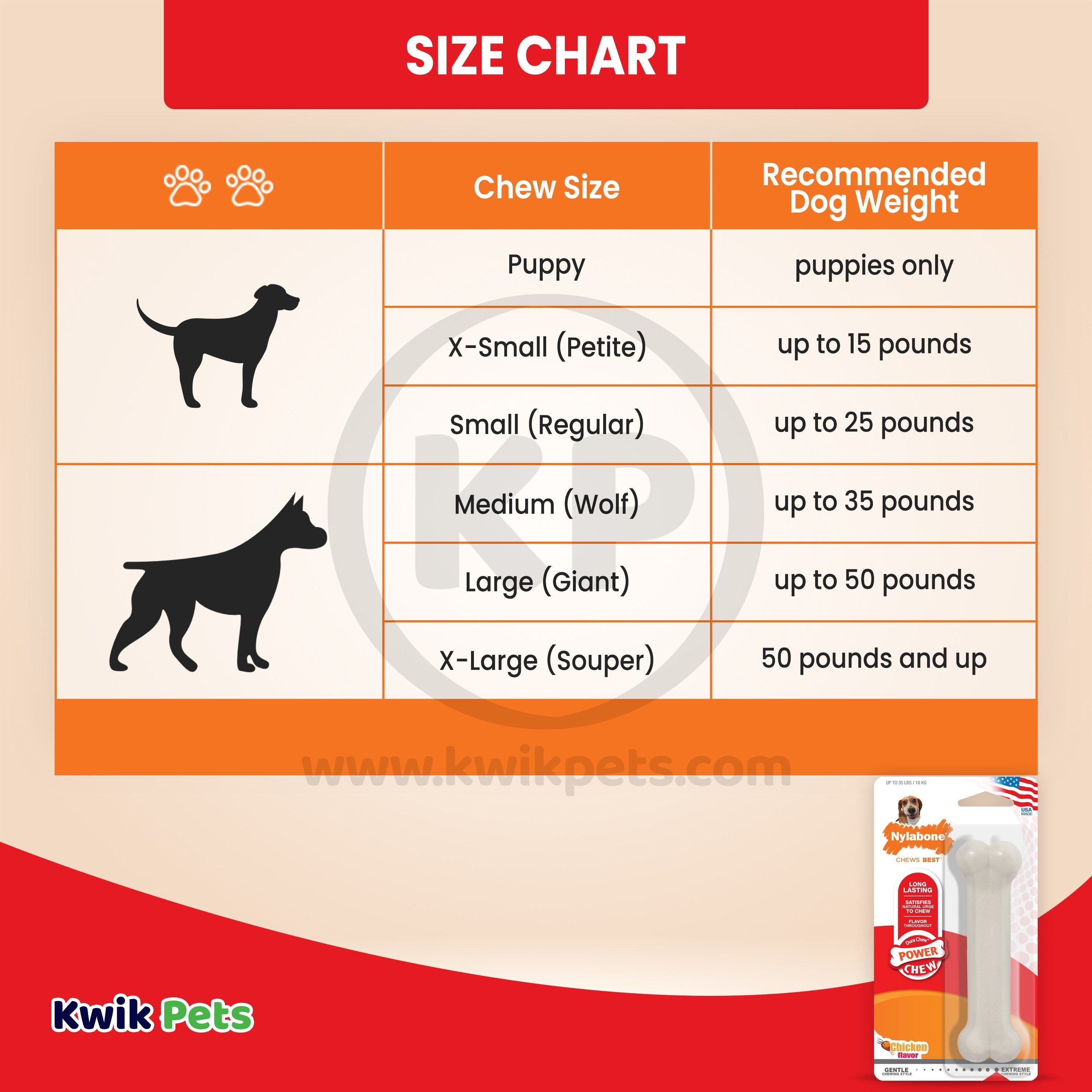 Nylabone Power Chew Dog Toy Chicken Medium/Wolf - Up To 35 lbs