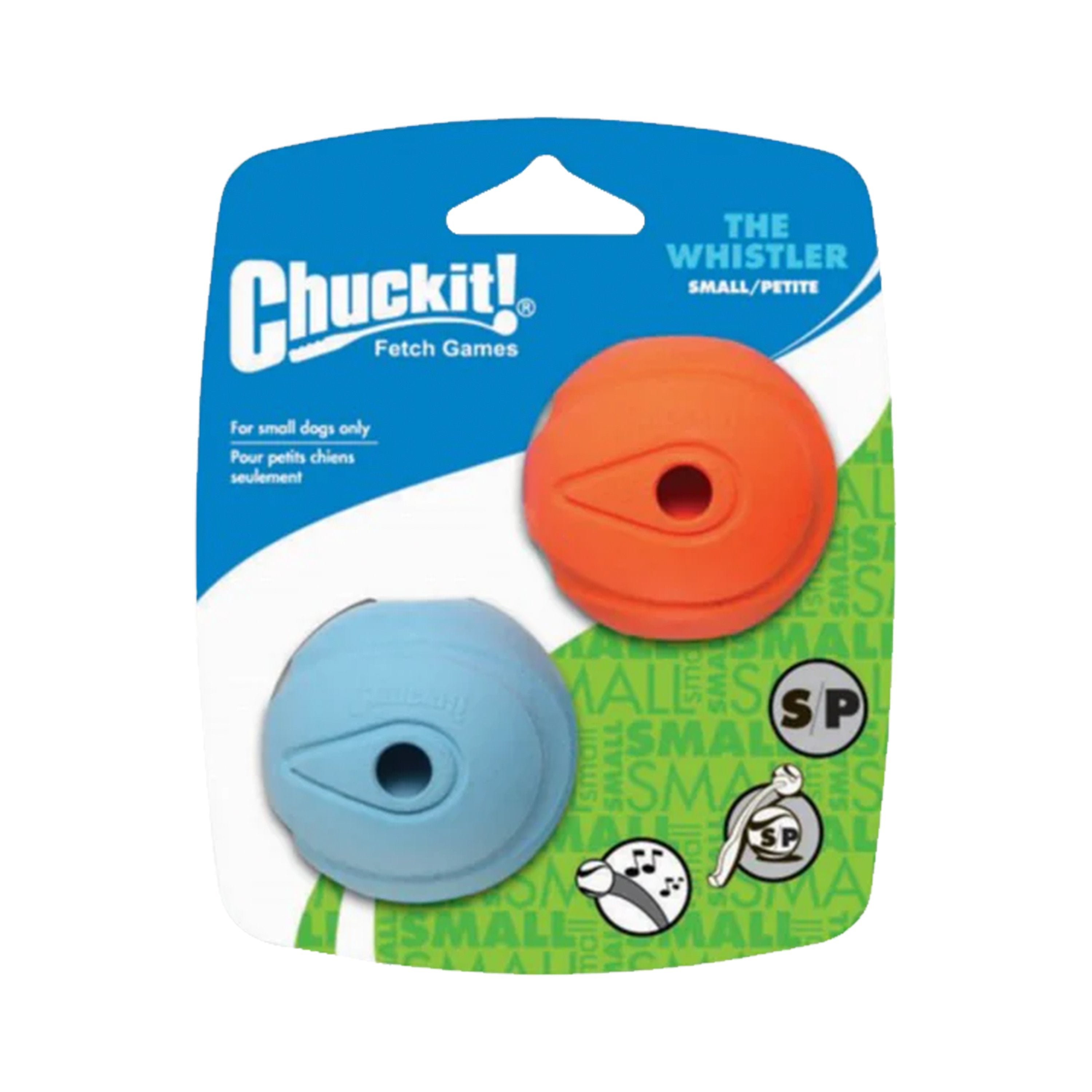 Chuckit! The Whistler Ball Dog Toy Assorted Small 2 Count